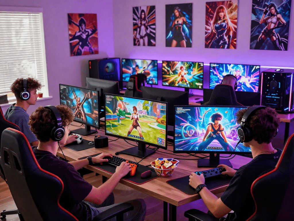 Engaging virtual gaming scene showcasing players enjoying popular game sex titles in a vibrant atmosphere