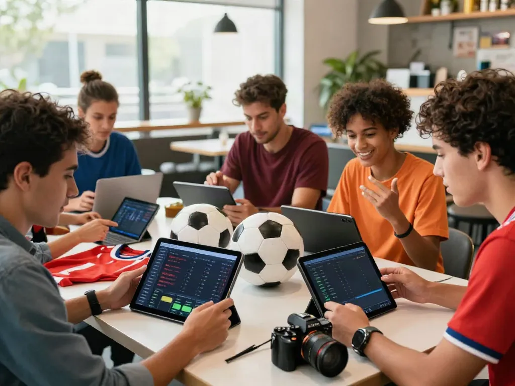 WWBOLA sports betting enthusiasts analyzing statistics together.