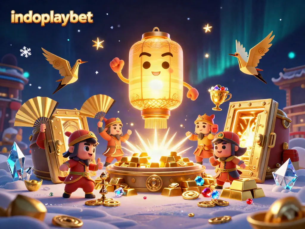 Menangkan permainan slot di indoplaybet dengan deretan emas dan simbol keberuntungan.