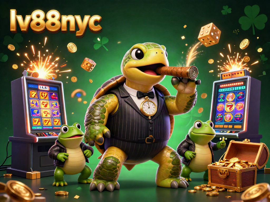 Experience the thrill of lv88nyc with a vibrant slot machine scene and engaging characters.