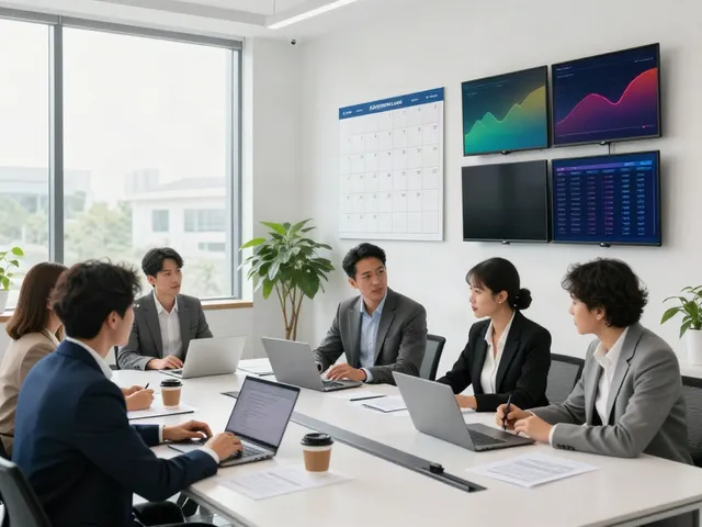 Payday Loans Co Alberta advisors discussing financial solutions in a modern office.