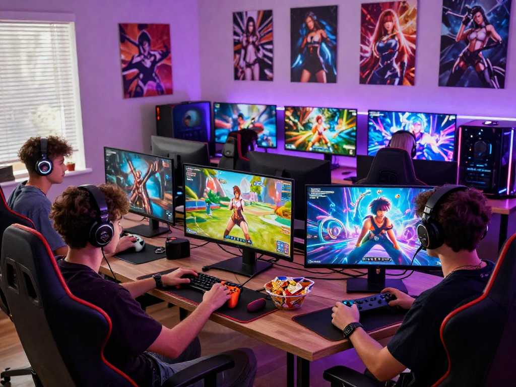 Engaging virtual gaming scene showcasing players enjoying popular game sex titles in a vibrant atmosphere