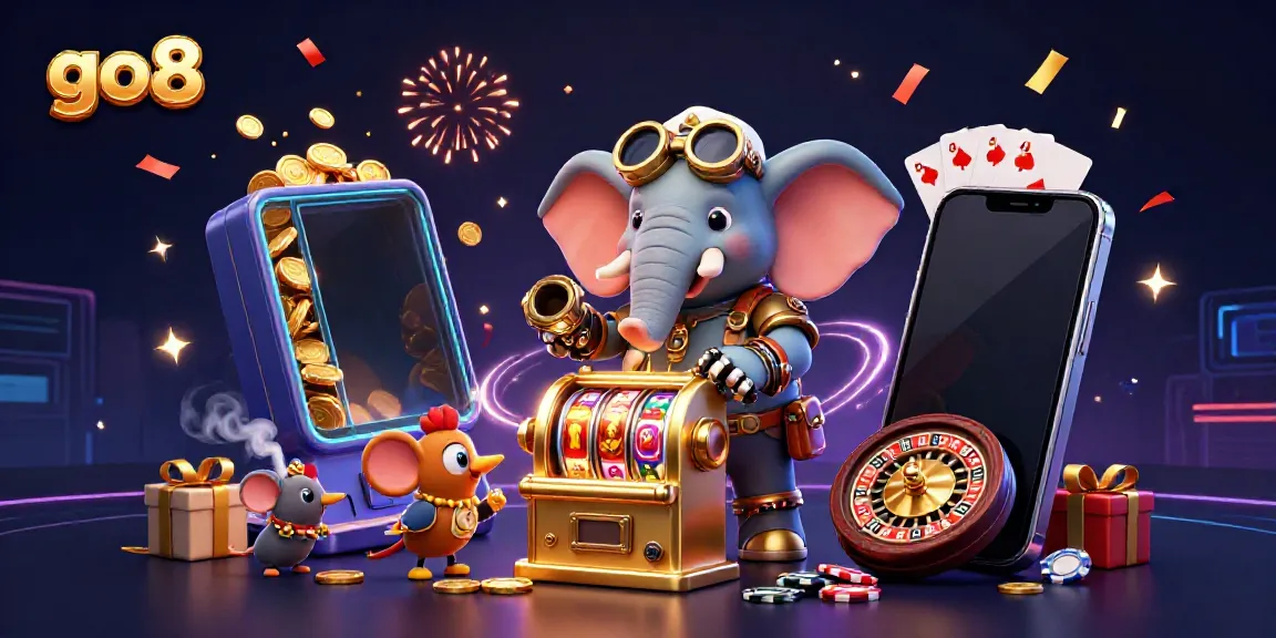 Experience the action in go8's casino epic with steampunk characters and dynamic gaming elements.