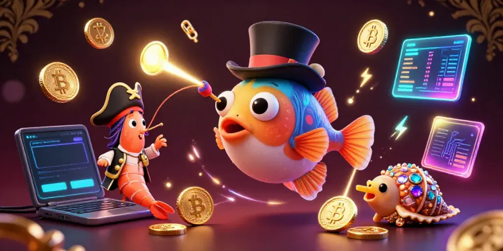 Engage with the glowing FV88 anglerfish attracting coins in a dynamic underwater casino setting.