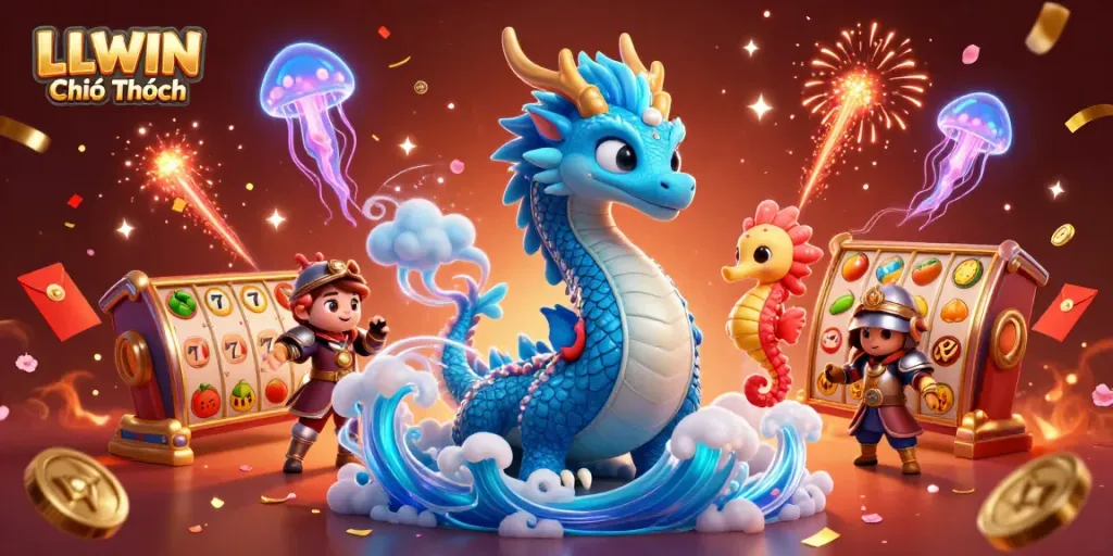Experience exciting gameplay at LLWIN Chính Thức with vibrant casino elements and dynamic characters.
