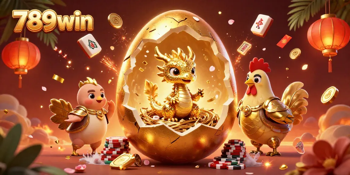 Experience the excitement of 789win with a golden dragon emerging amidst vibrant casino elements.