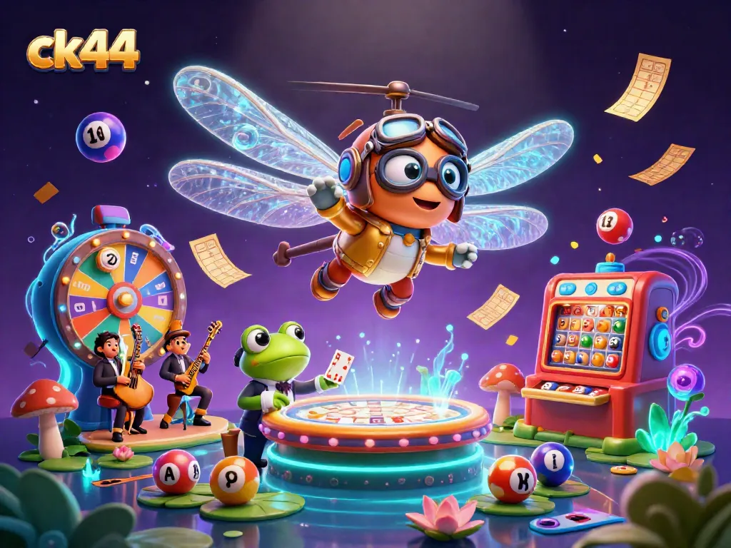 Experience ck44 with vibrant casino elements and lively characters creating an engaging gaming atmosphere.