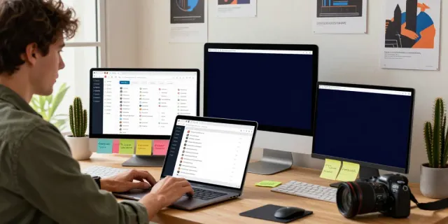 Organizing addresses with адрес모음 on modern dual-monitor setup.