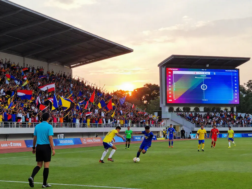 Exciting football match showcasing ข่าวฟุตบอลไทย with passionate fans and players in action.