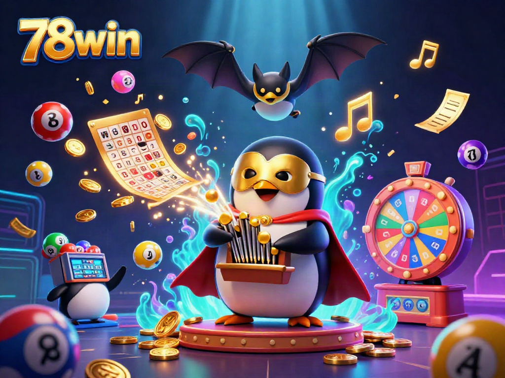 Experience the excitement of winning at 78win, featuring a dramatic casino scene with vibrant colors and engaging elements.