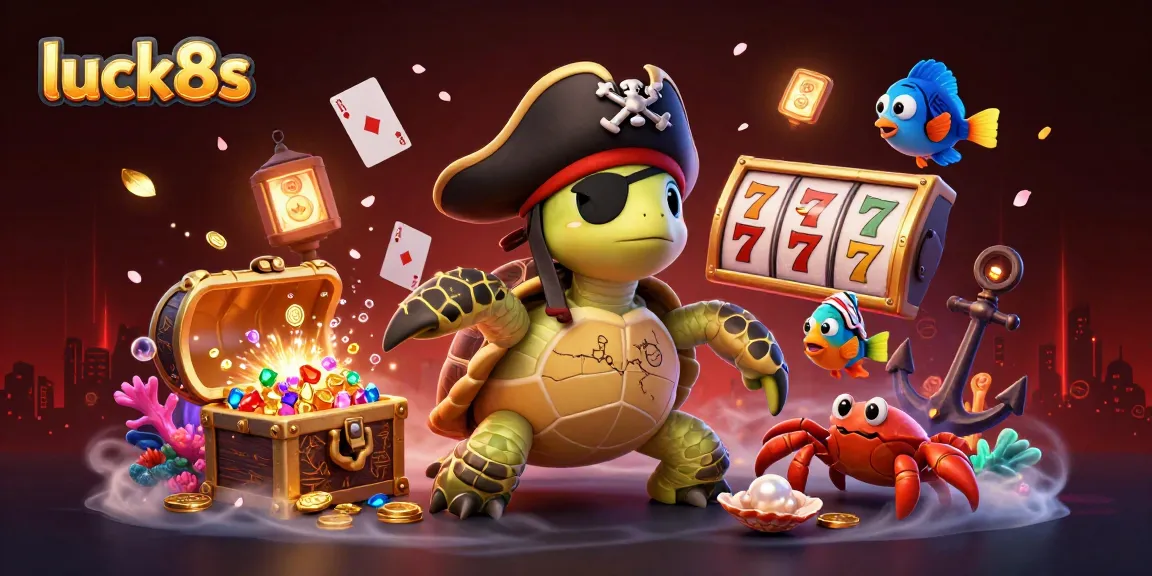 Experience thrilling gaming with luck8s in this vibrant 3D underwater casino scene featuring unique characters.